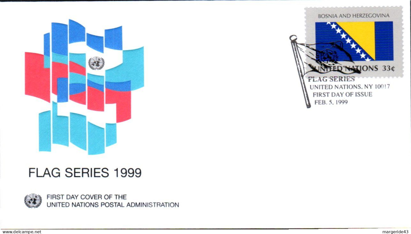 NATIONS UNIES FDC 1999 SERIE DRAPEAUX - Covers & Documents