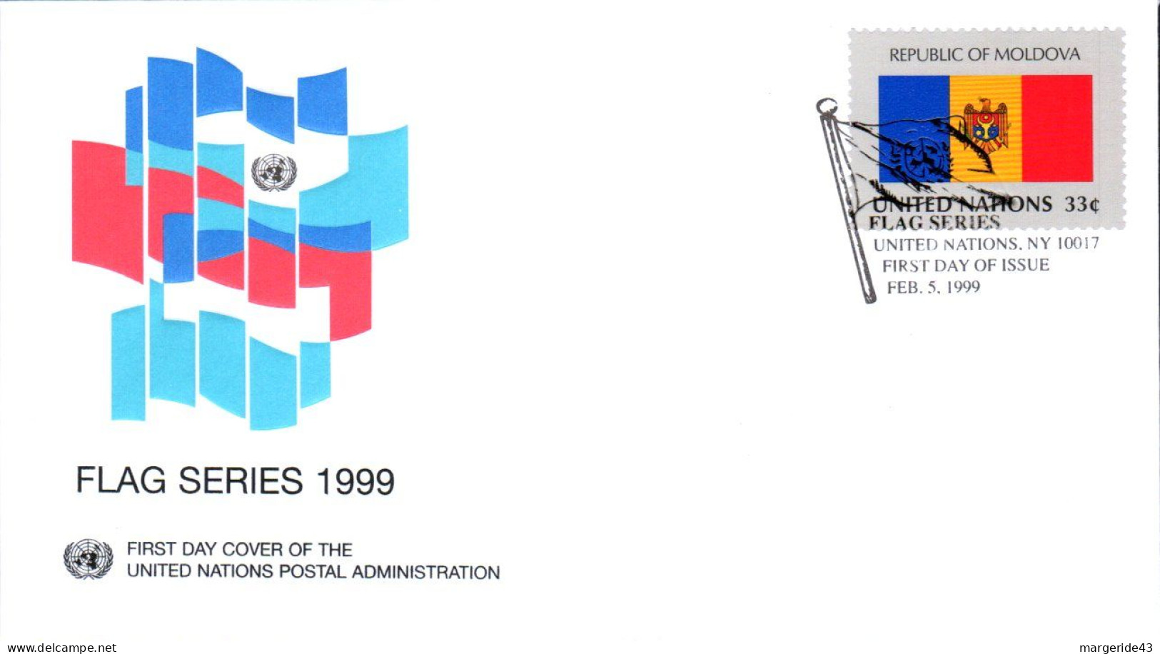 NATIONS UNIES FDC 1999 SERIE DRAPEAUX