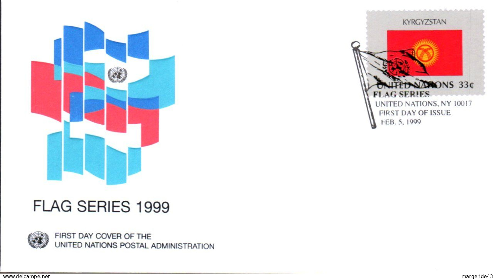 NATIONS UNIES FDC 1999 SERIE DRAPEAUX