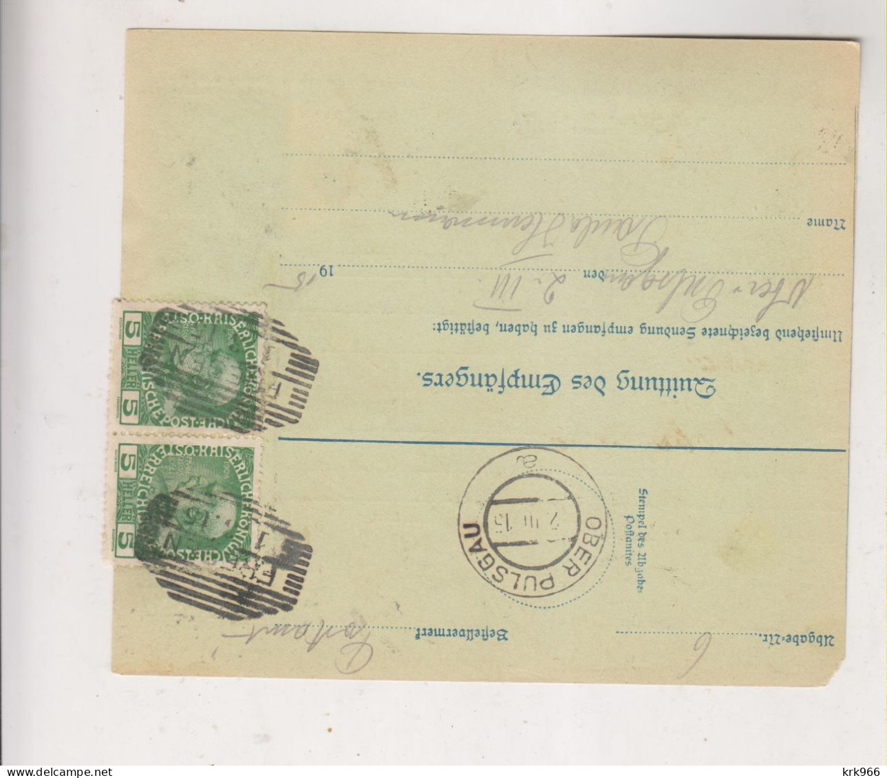 SLOVENIA,Austria 1915 FRESEN BREZNO Parcel Card - Slowenien