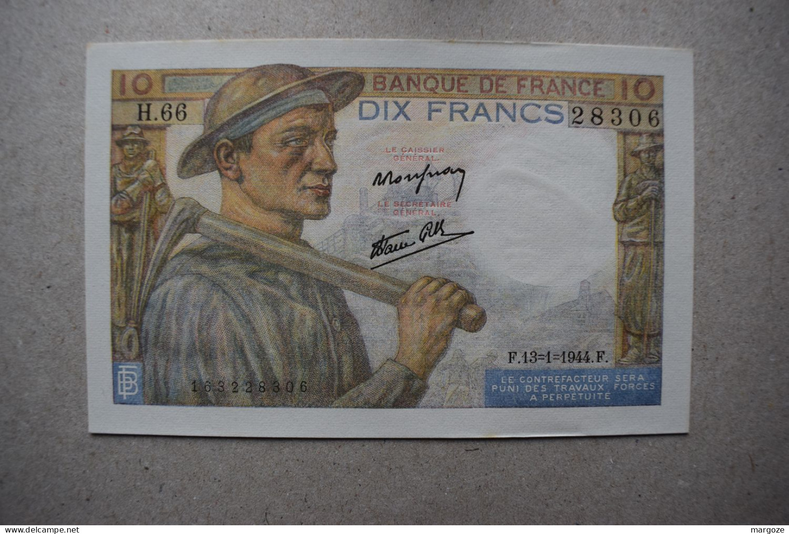Lot de 5 billets France de 10 francs 1944 P99e aUNC UNC