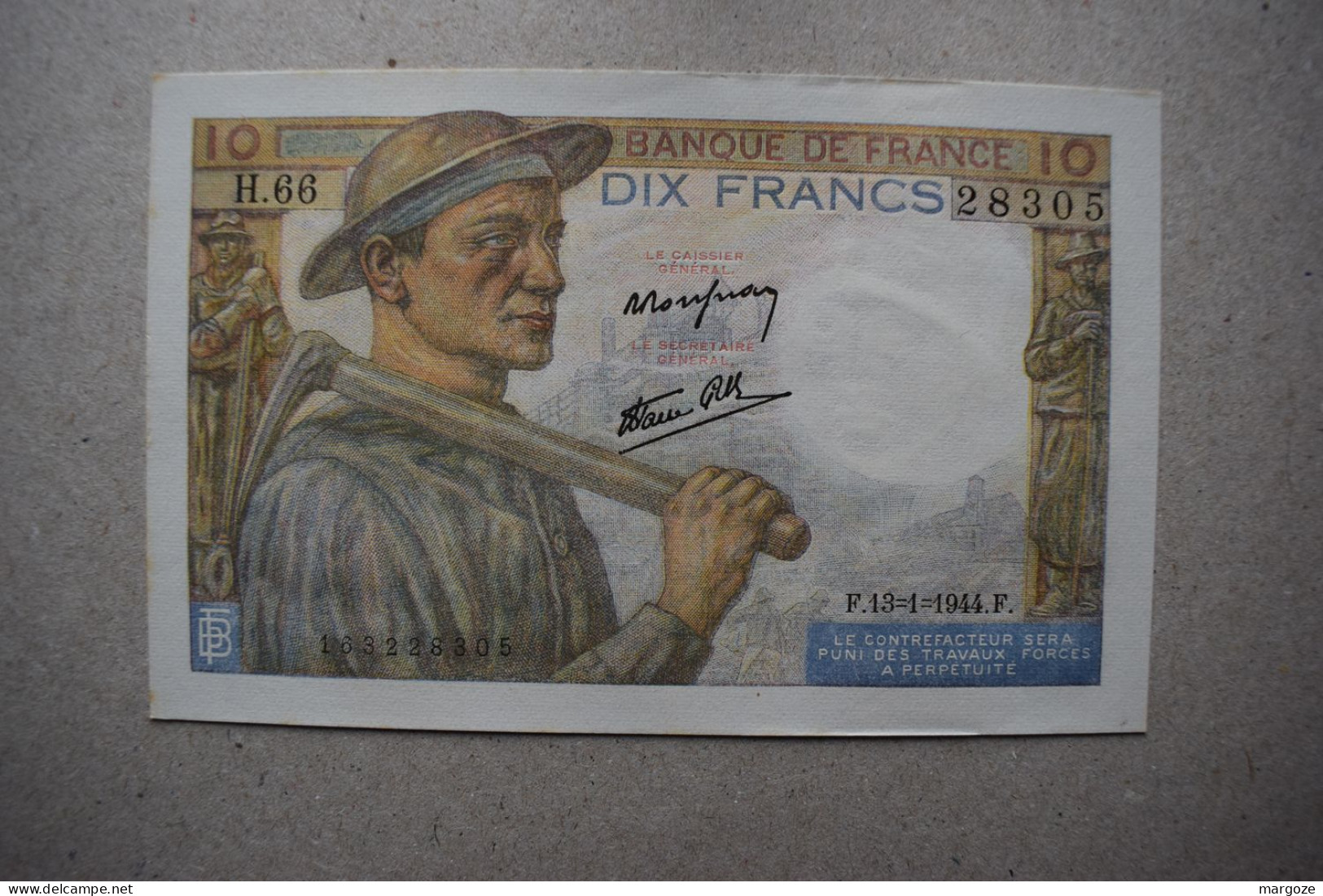 Lot de 5 billets France de 10 francs 1944 P99e aUNC UNC
