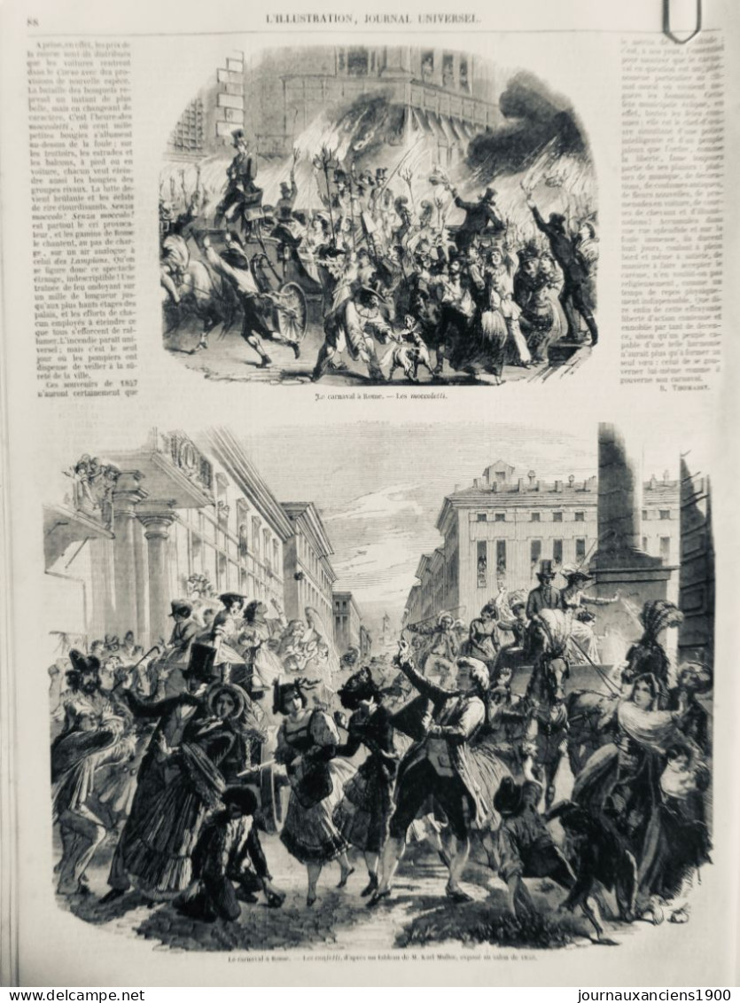 1860 1874 ITALIE ROME CARNAVAL 6 JOURNAUX ANCIENS - Non Classés