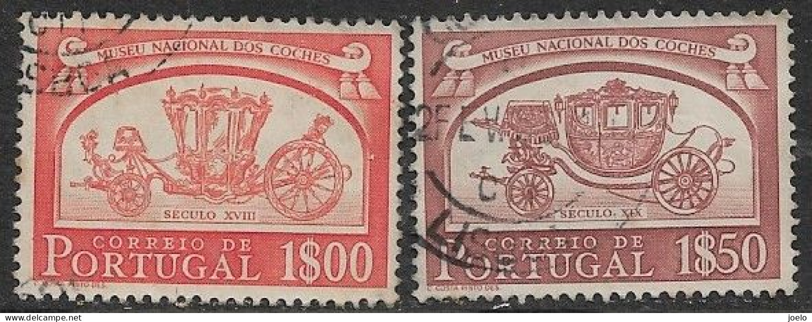 PORTUGAL 1952 NATIONAL COACH MUSEUM PAIR - Used Stamps