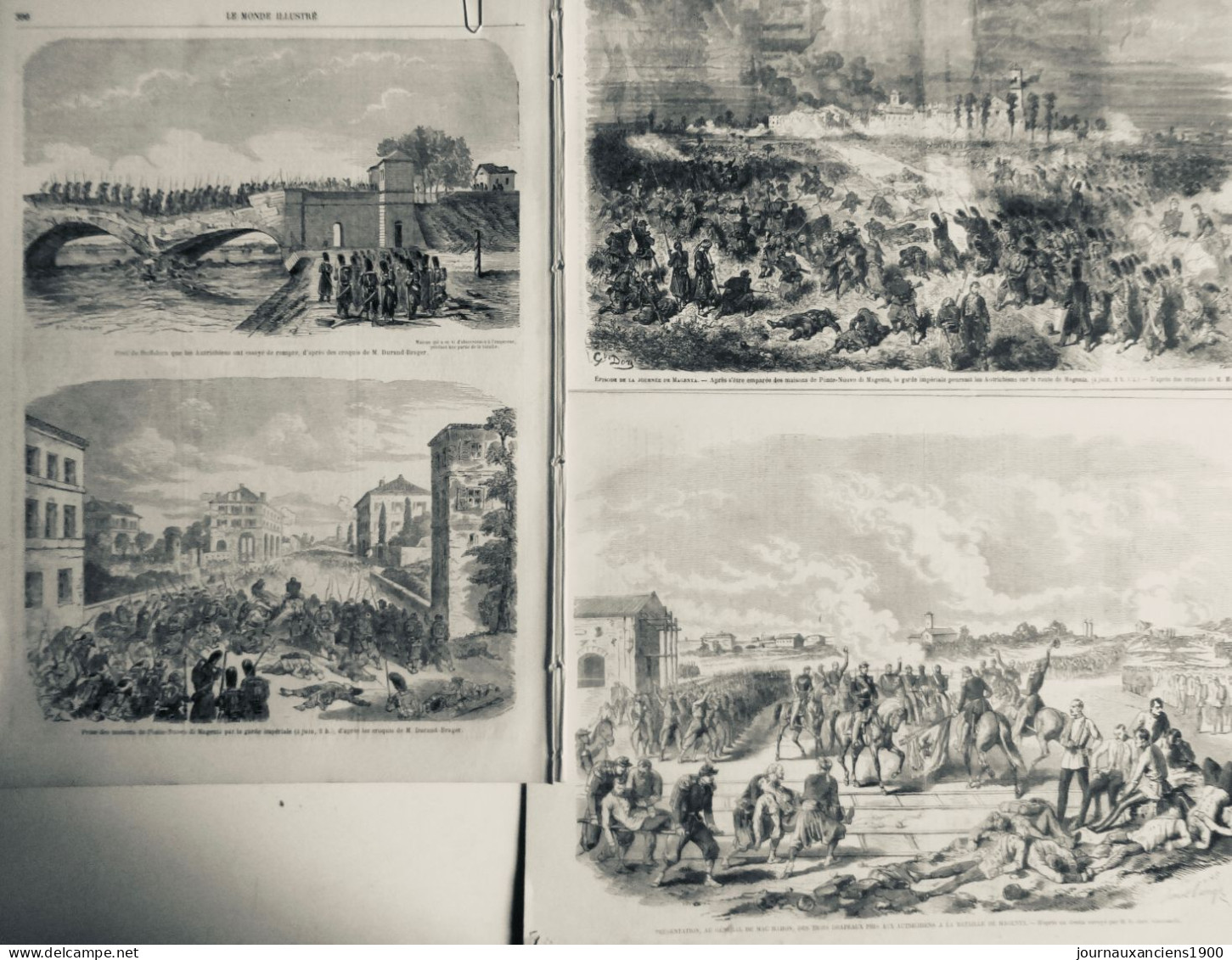 1859 ITALIE MAGENTA GUERRE 3 JOURNAUX ANCIENS - Unclassified