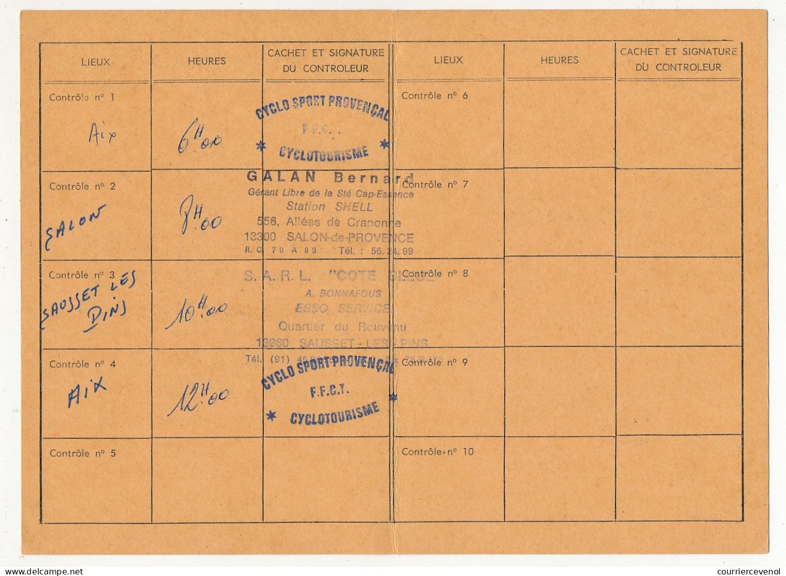 CYCLISME - Brevet Fédéral De Cyclotourisme - 150 Kilomètres - Département 13 - 1977 - Cyclisme