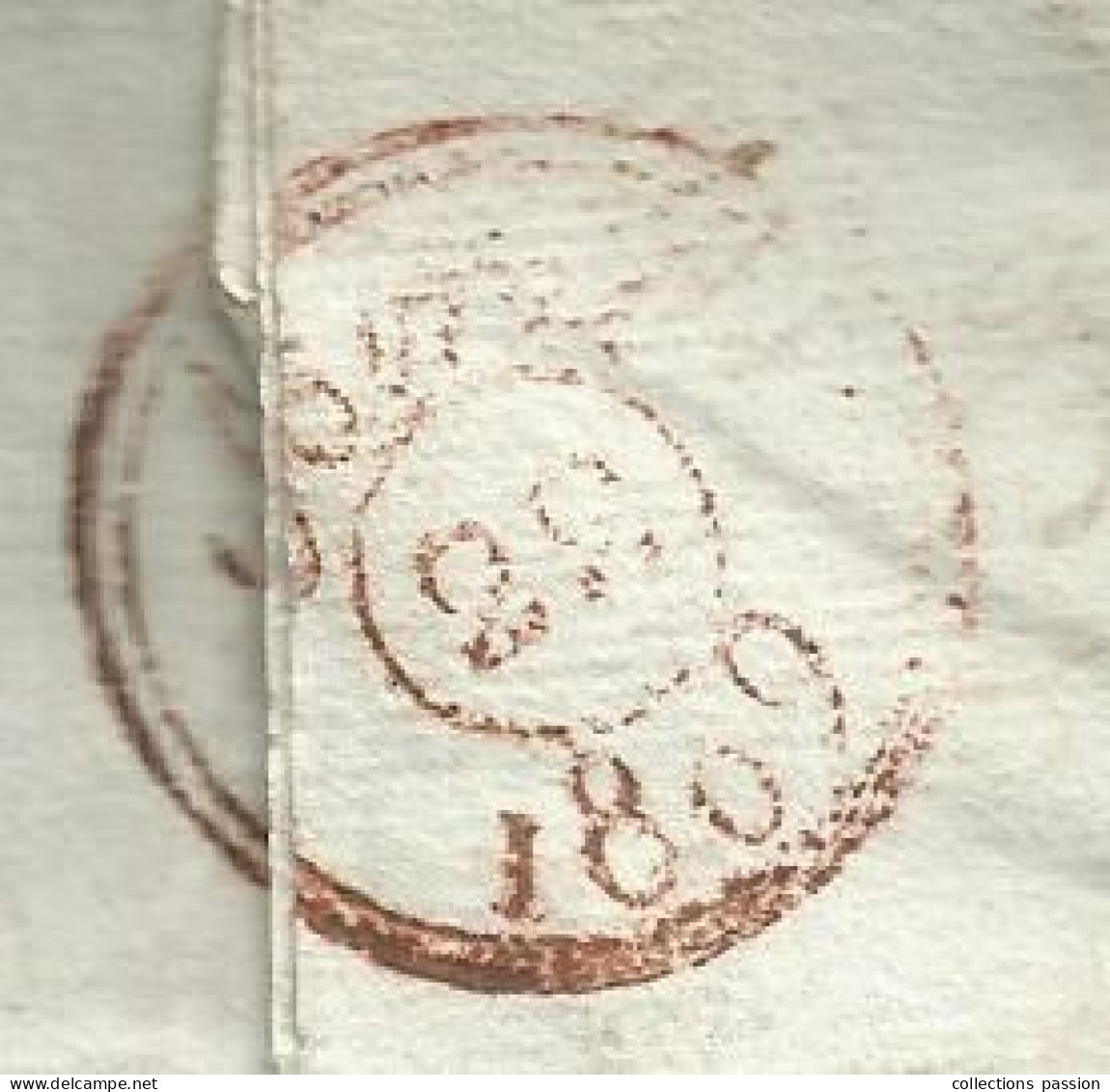 Lettre, Préphilatélie, Précurseurs XIX E Siècle, 1809 (rouge), 13, LISIEUX, 4 Scans - 1801-1848: Précurseurs XIX