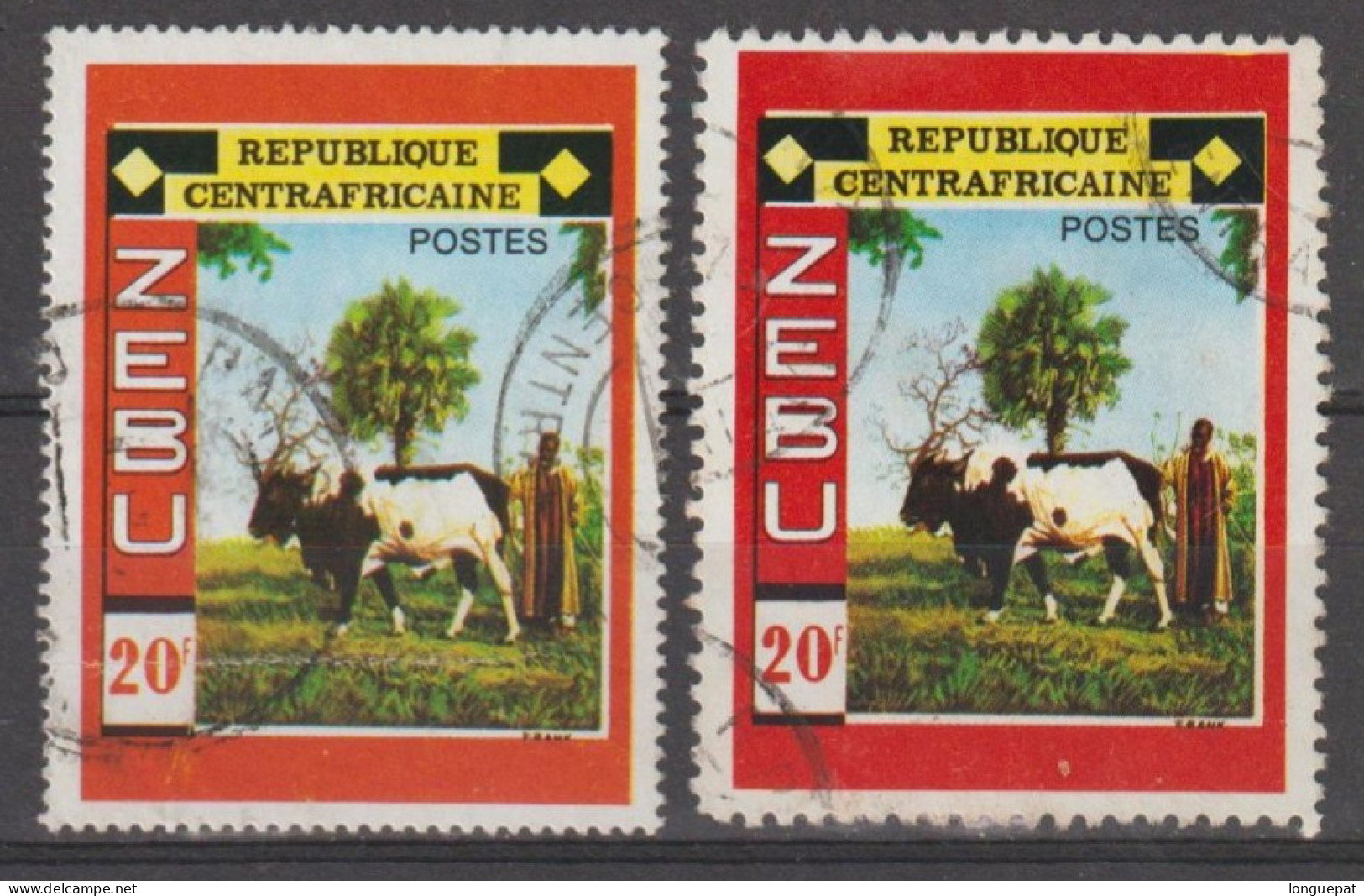 CENTRAFRIQUE  - Opération Bokassa : Ferme De Sarki - Zébu - Bovins - Elevage - 2 Dentelures 10 Et 13 1/2 - Centrafricaine (République)