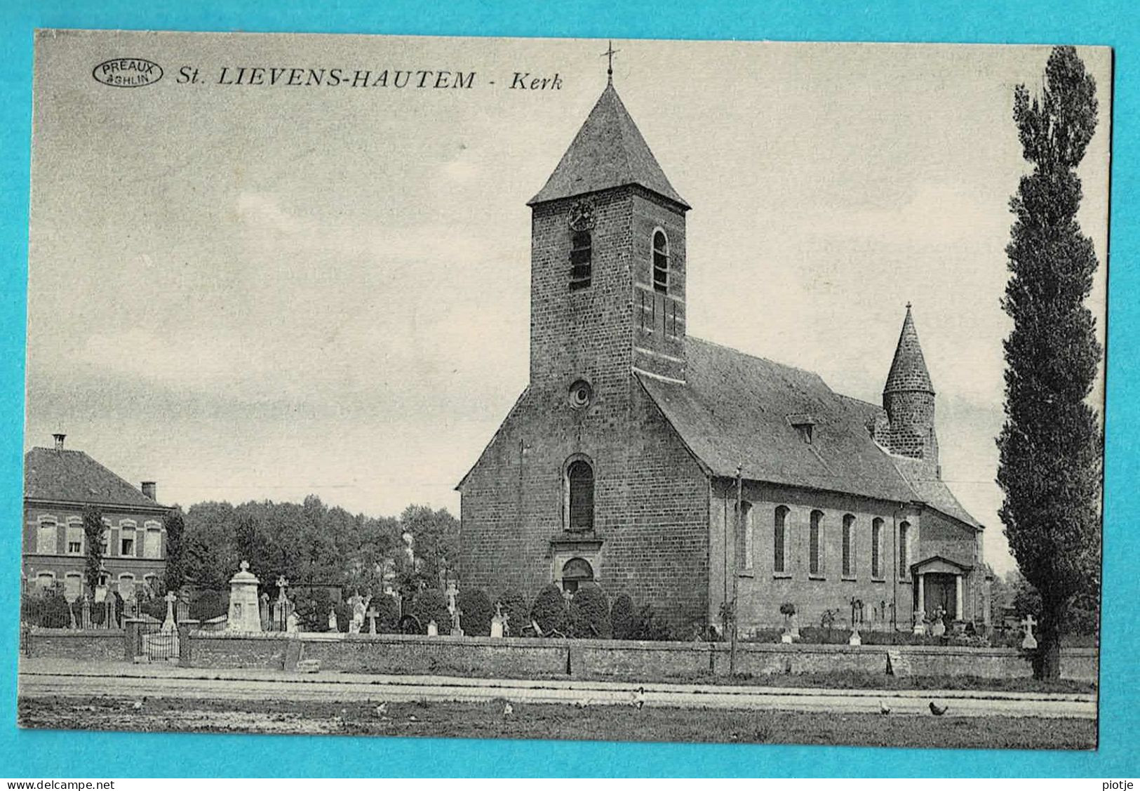 * Sint Lievens Houtem (Oost Vlaanderen) * (Préaux à Ghlin) Kerk, église, Church, Kirche, Cimetière, Kerkhof, Old - Sint-Lievens-Houtem
