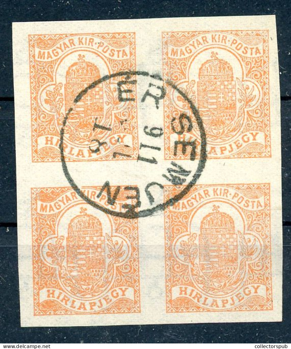 ÉRSEMJÉN Hírlapjegy Négyestömb Szép Bélyegzés - Used Stamps