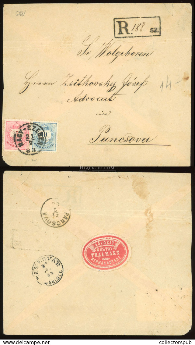 NAGYSZEBEN 1883. Szép Ajánlott Levél, Levélzáróval Pancsovára - Used Stamps