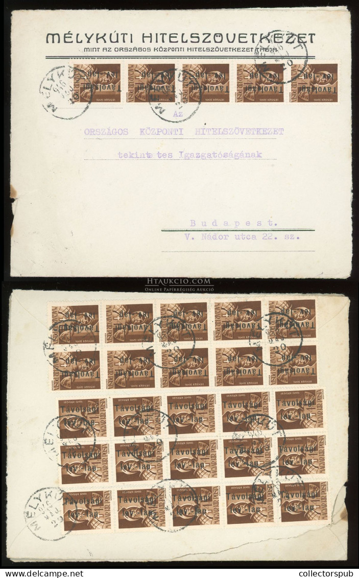 MÉLYKÚT 1946. Dekoratív, 30 Bélyeges Inflációs Levél Budapestre - Used Stamps