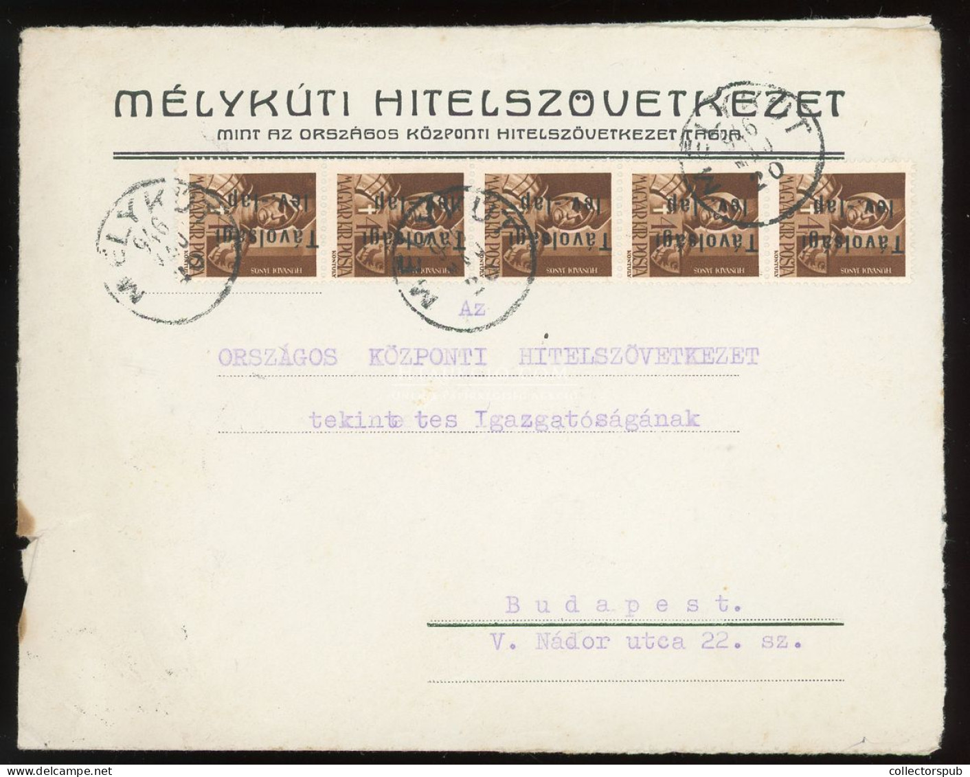 MÉLYKÚT 1946. Dekoratív, 30 Bélyeges Inflációs Levél Budapestre - Used Stamps