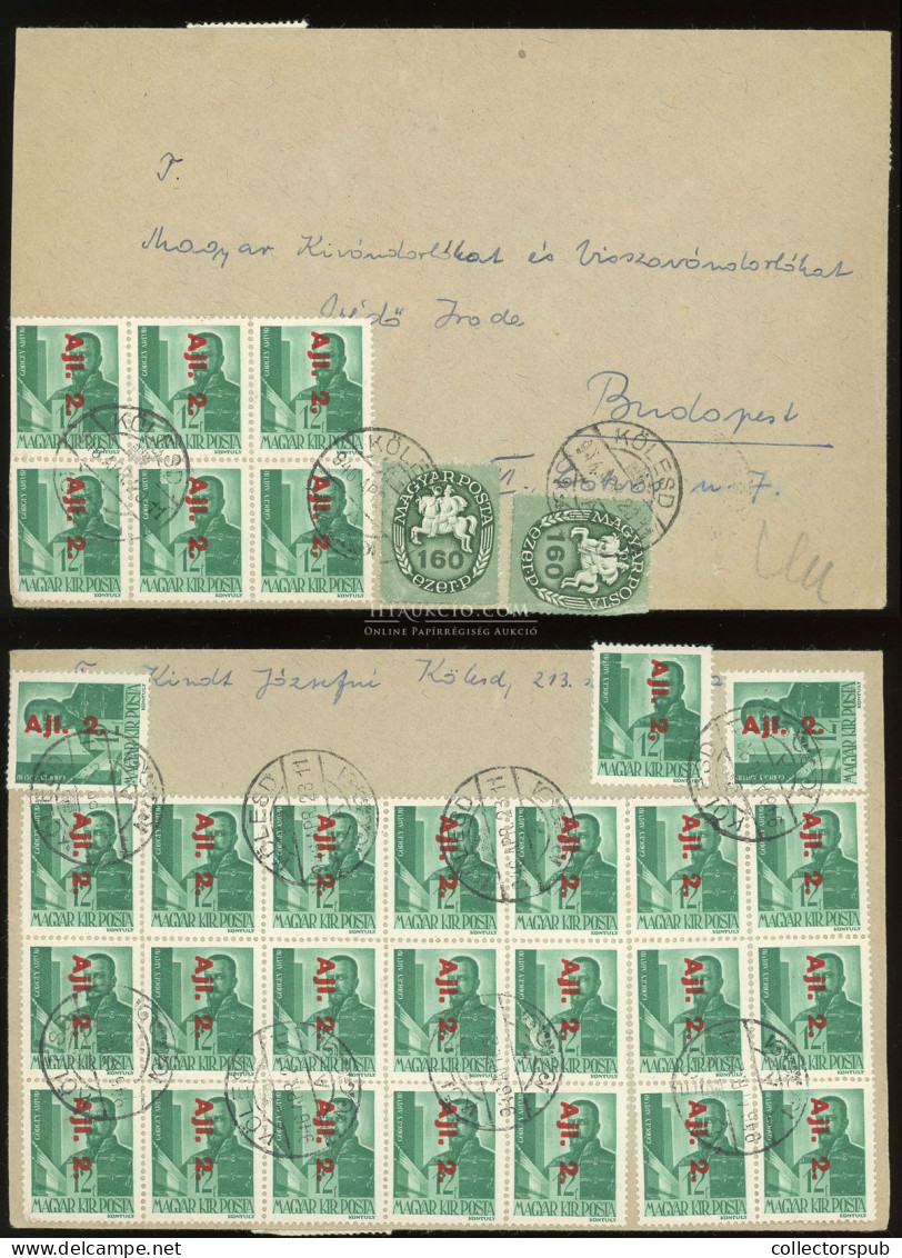 KÖLESD 1946. Dekoratív, 32 Bélyeges Inflációs, Vegyes Bérmentesítésű Levél Budapestre - Used Stamps