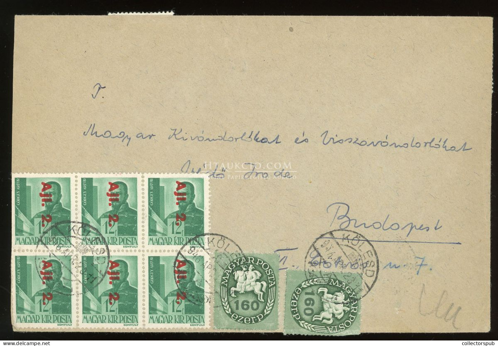 KÖLESD 1946. Dekoratív, 32 Bélyeges Inflációs, Vegyes Bérmentesítésű Levél Budapestre - Usado