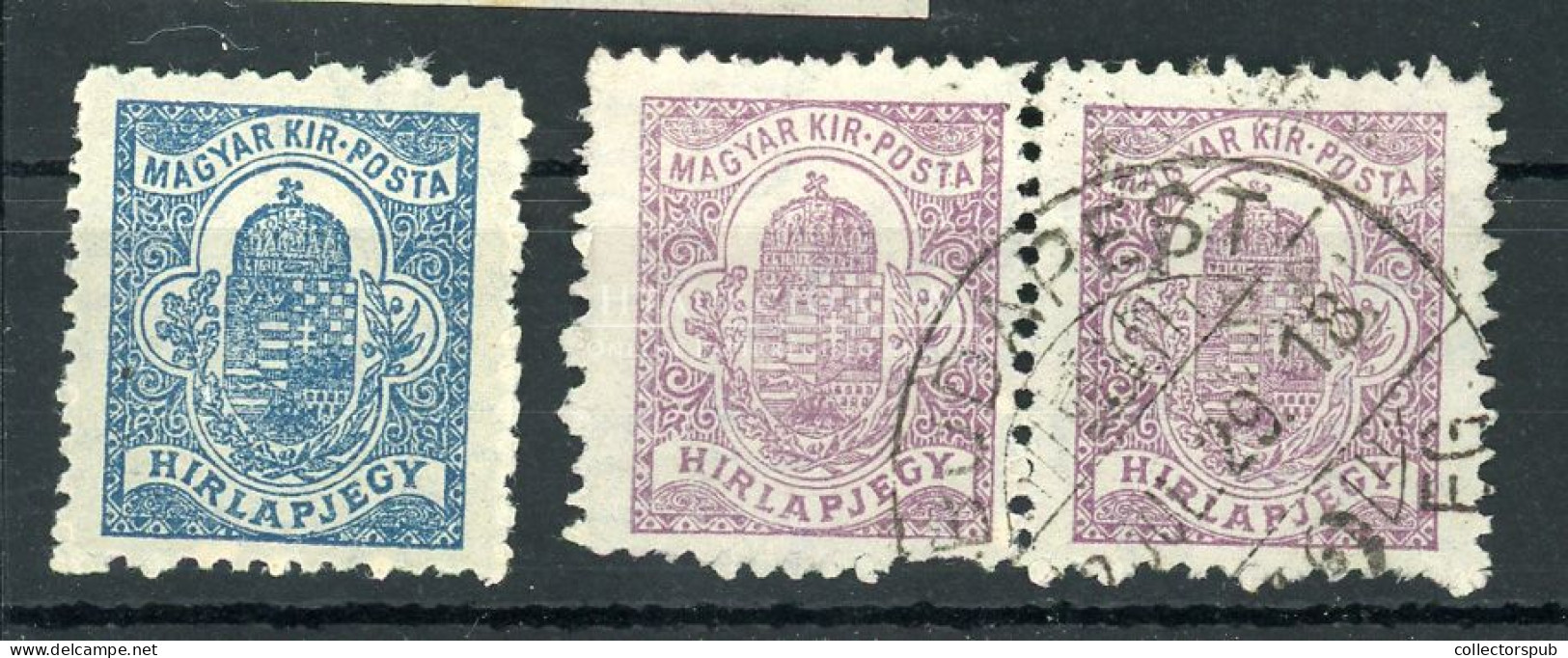 Lila Hírlapbélyeg Pár Magán Fogazással, Budapest Bélyegzéssel!  + 1 - Used Stamps