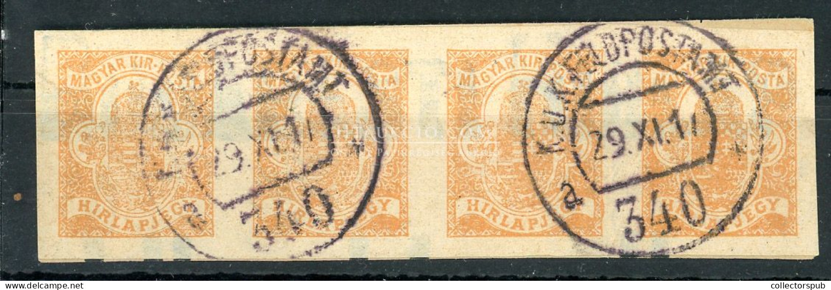 1917.Hírlapbélyeg Négyes Csík , Feldpost 340 Bélyegzéssel - Used Stamps