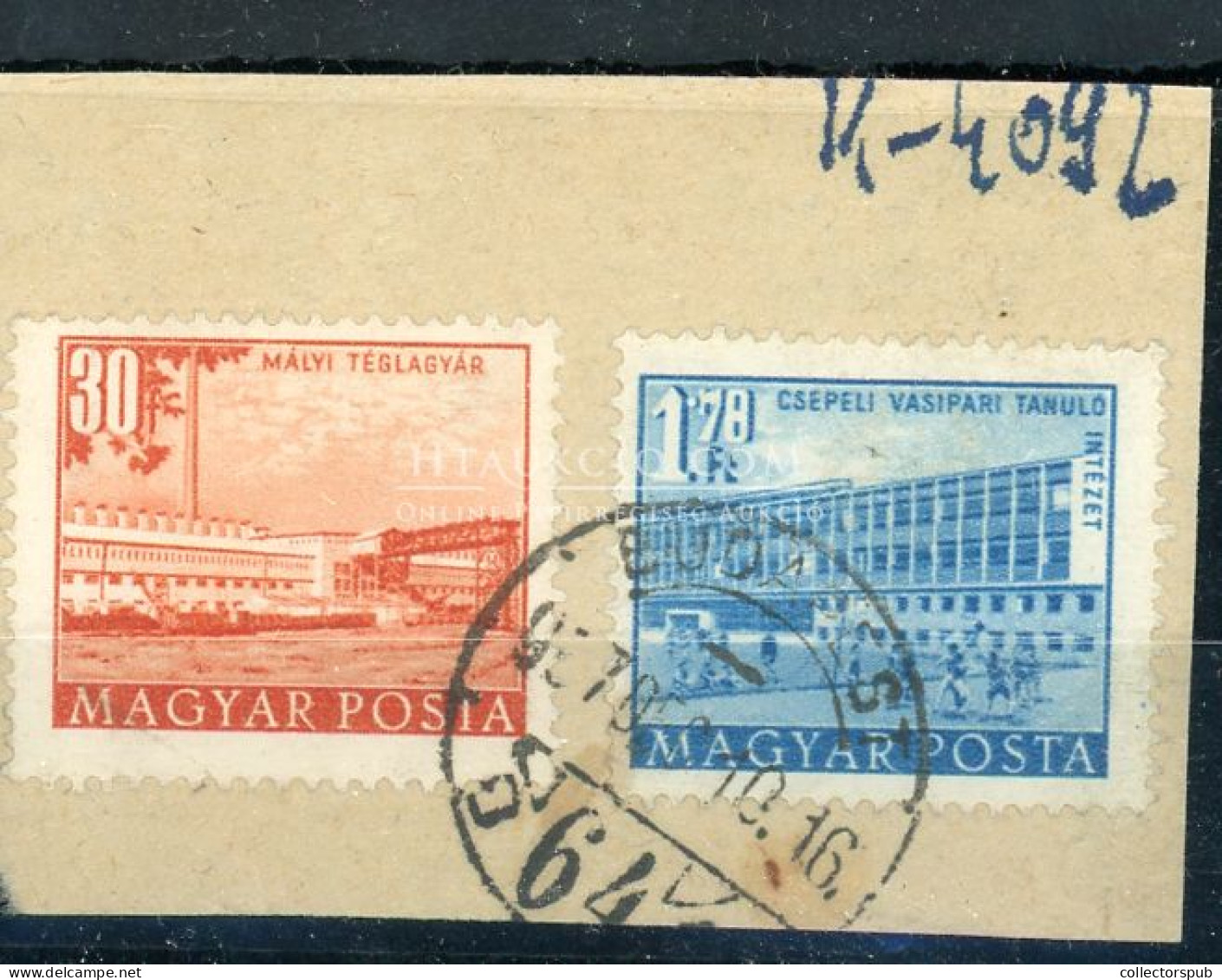 1951/1953 Épületek (I.) 1,70f Az értékjelzés 1,78f Tévnyomat Kivágáson - Used Stamps