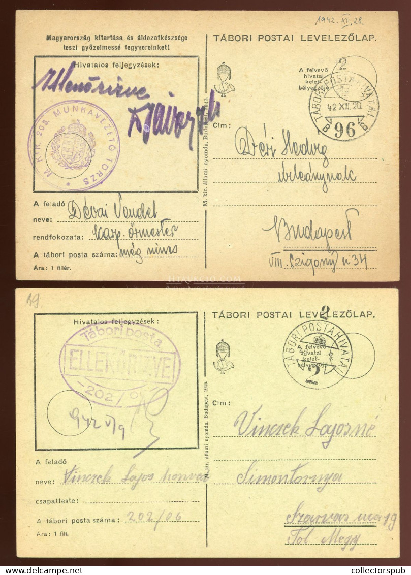 II. VH . 1940-42. 2db Tábori Levlap, Szép Bélyegzésekkel - Used Stamps