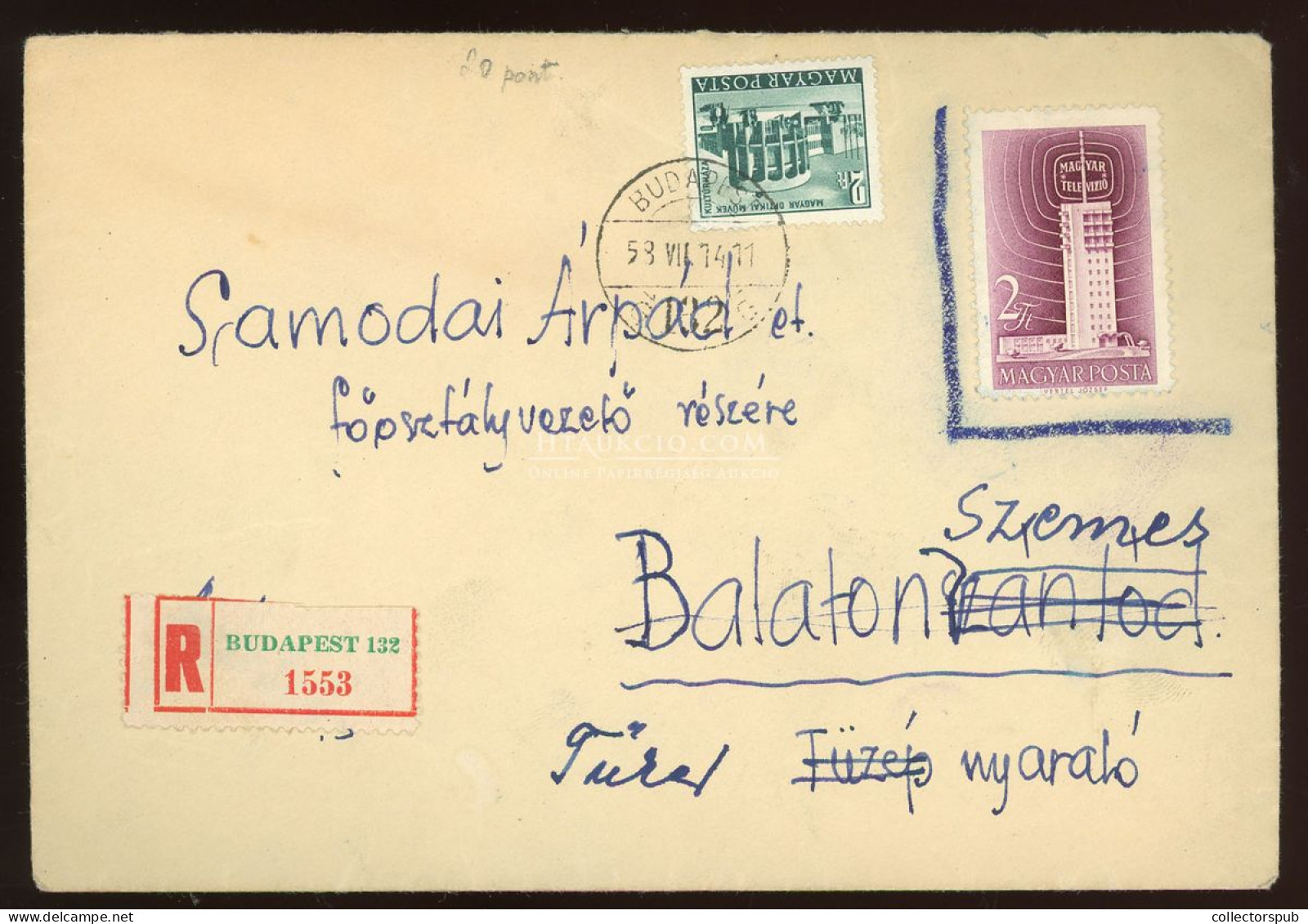 BUDAPEST 1958. Ajánlott, érdekes Levél Balatonszemesre - Used Stamps