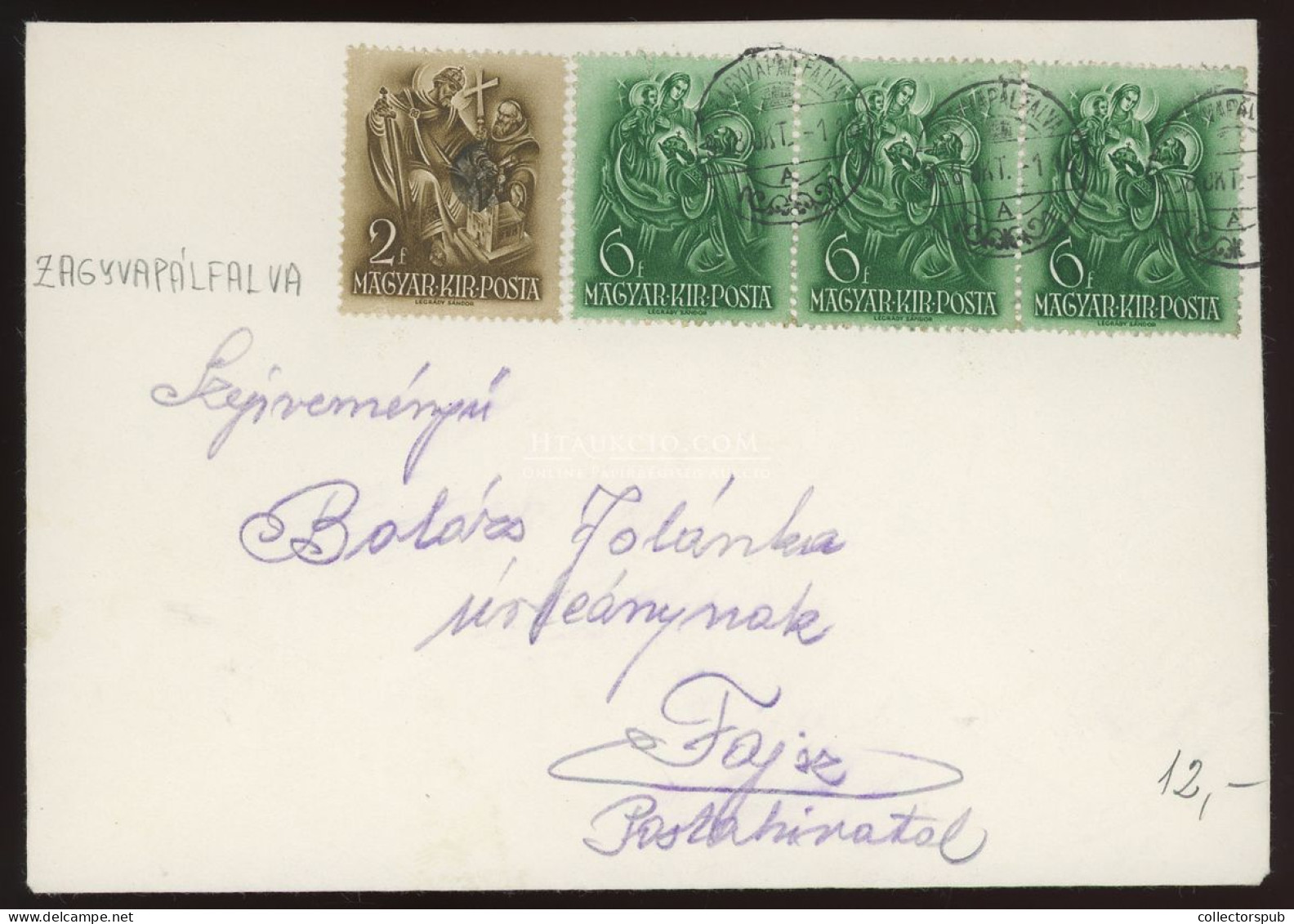 ZAGYVAPÁLFALVA 1938. Levél Szent István Bélyegekkel Fajszra - Used Stamps