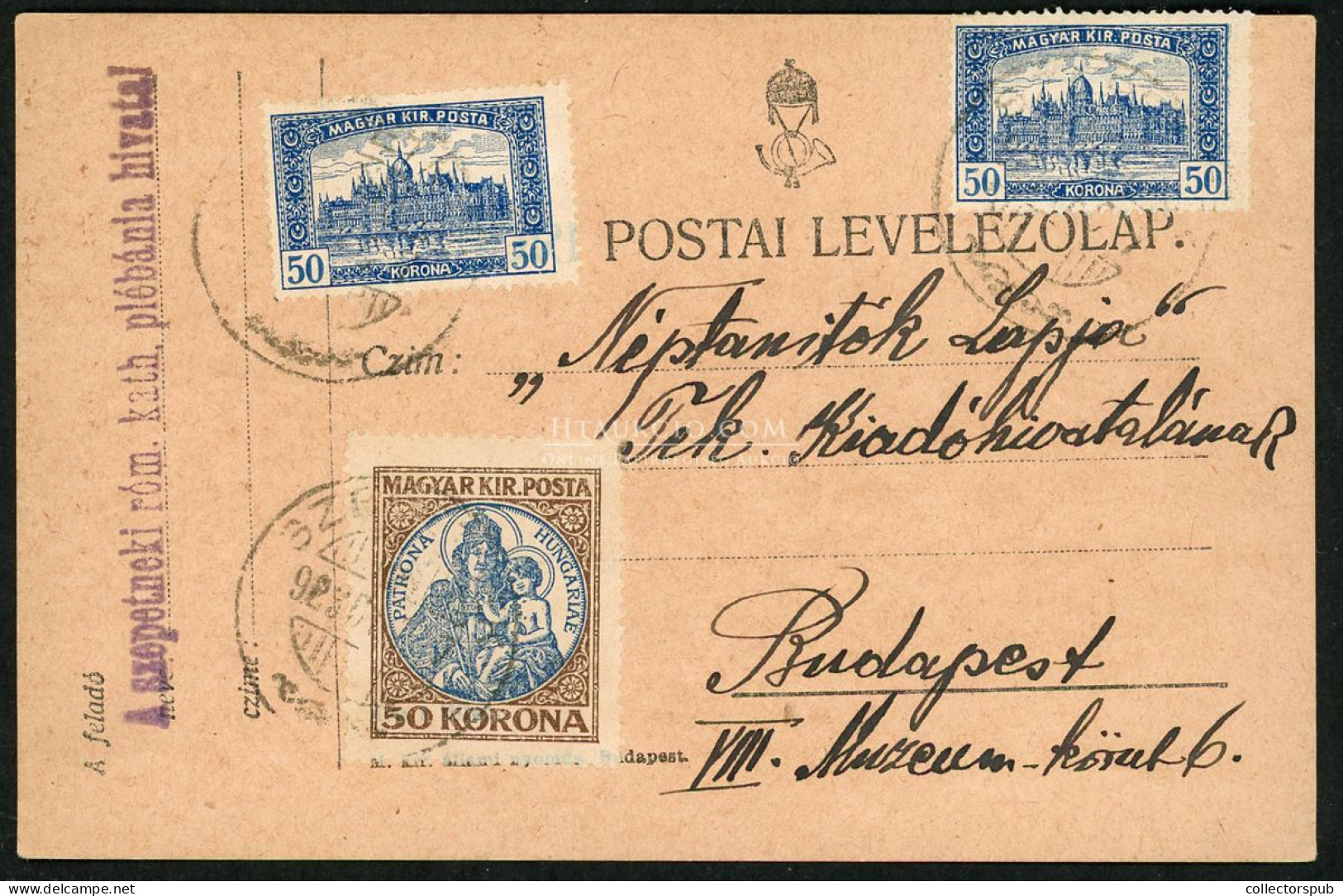 SZEPETNEK 1923. Dekoratív Infla Levlap Budapestre Küldve - Used Stamps
