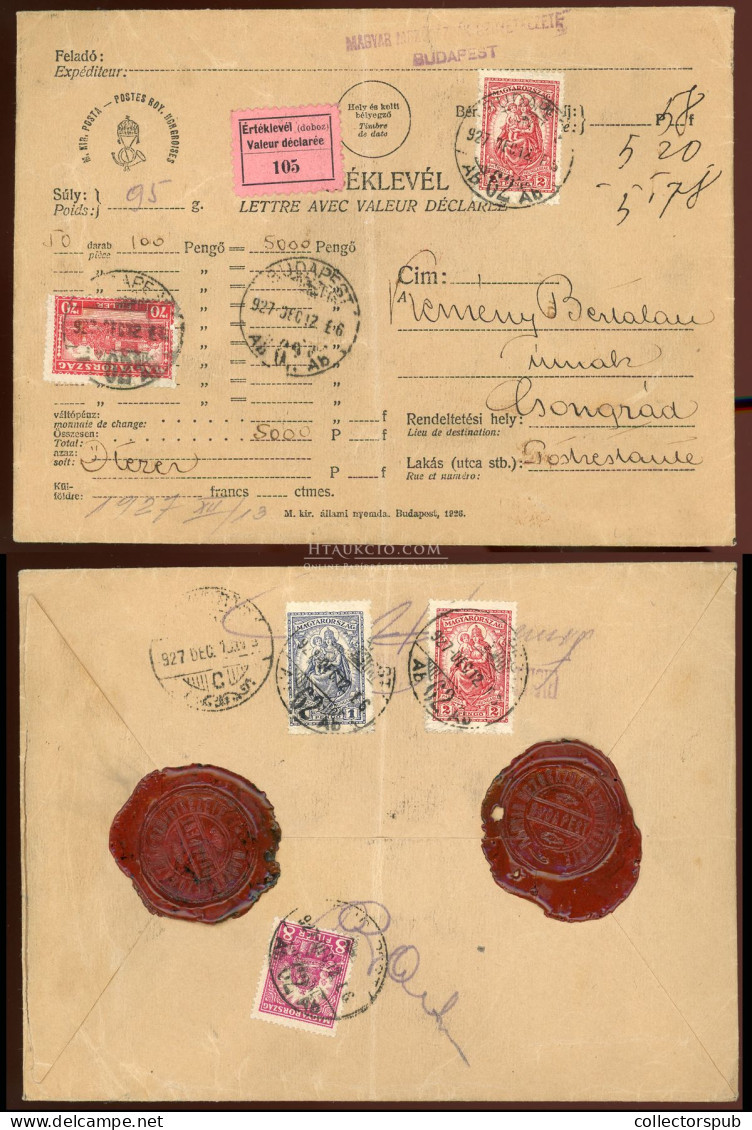 BUDAPEST 1927. Dekoratív értéklevél Csongrádra Küldve - Used Stamps