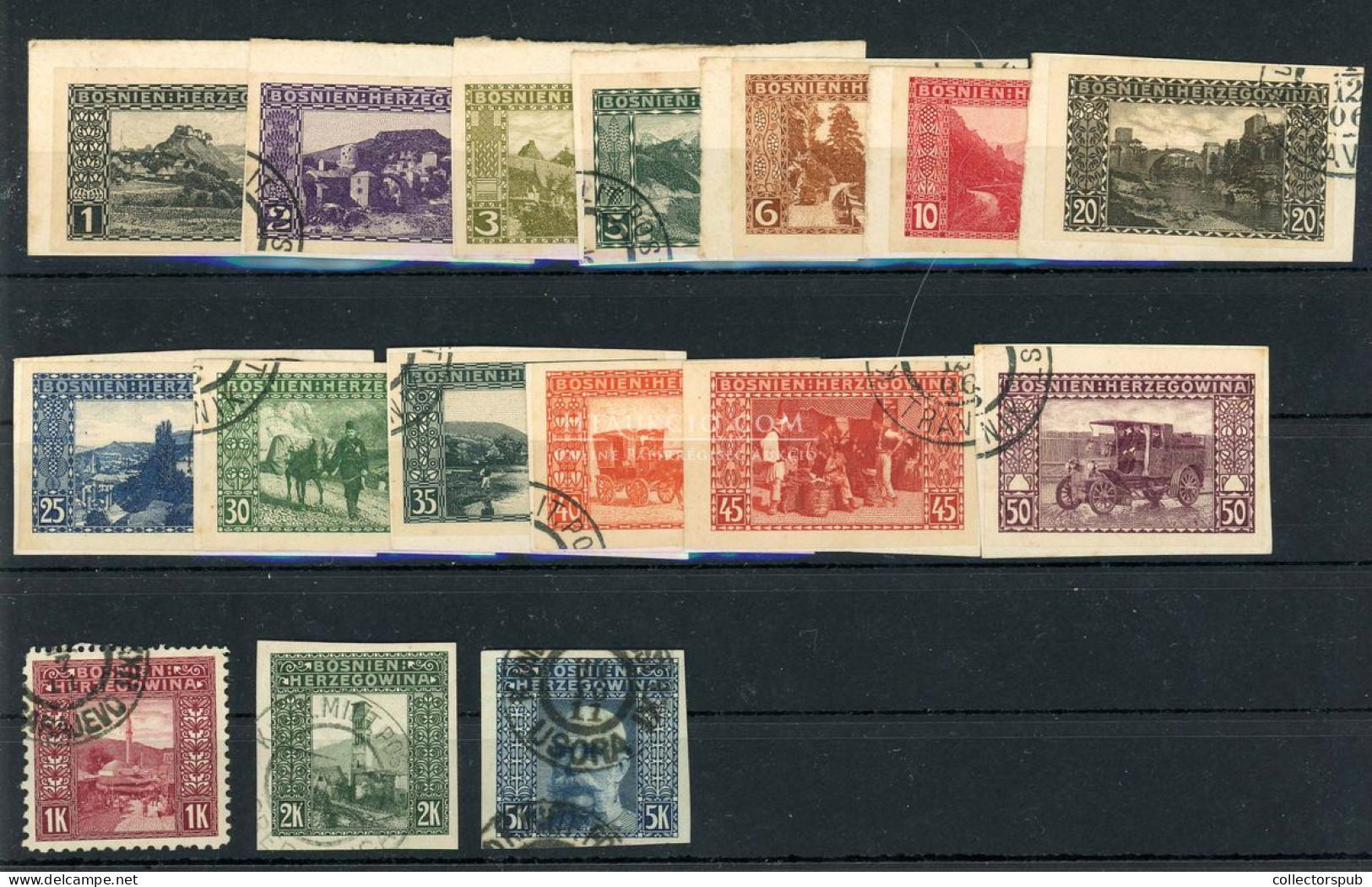 AUSZTRIA BOSZNIA Vágott, Tájképek Sor ( Az 1K-ás Fogazott) - Used Stamps