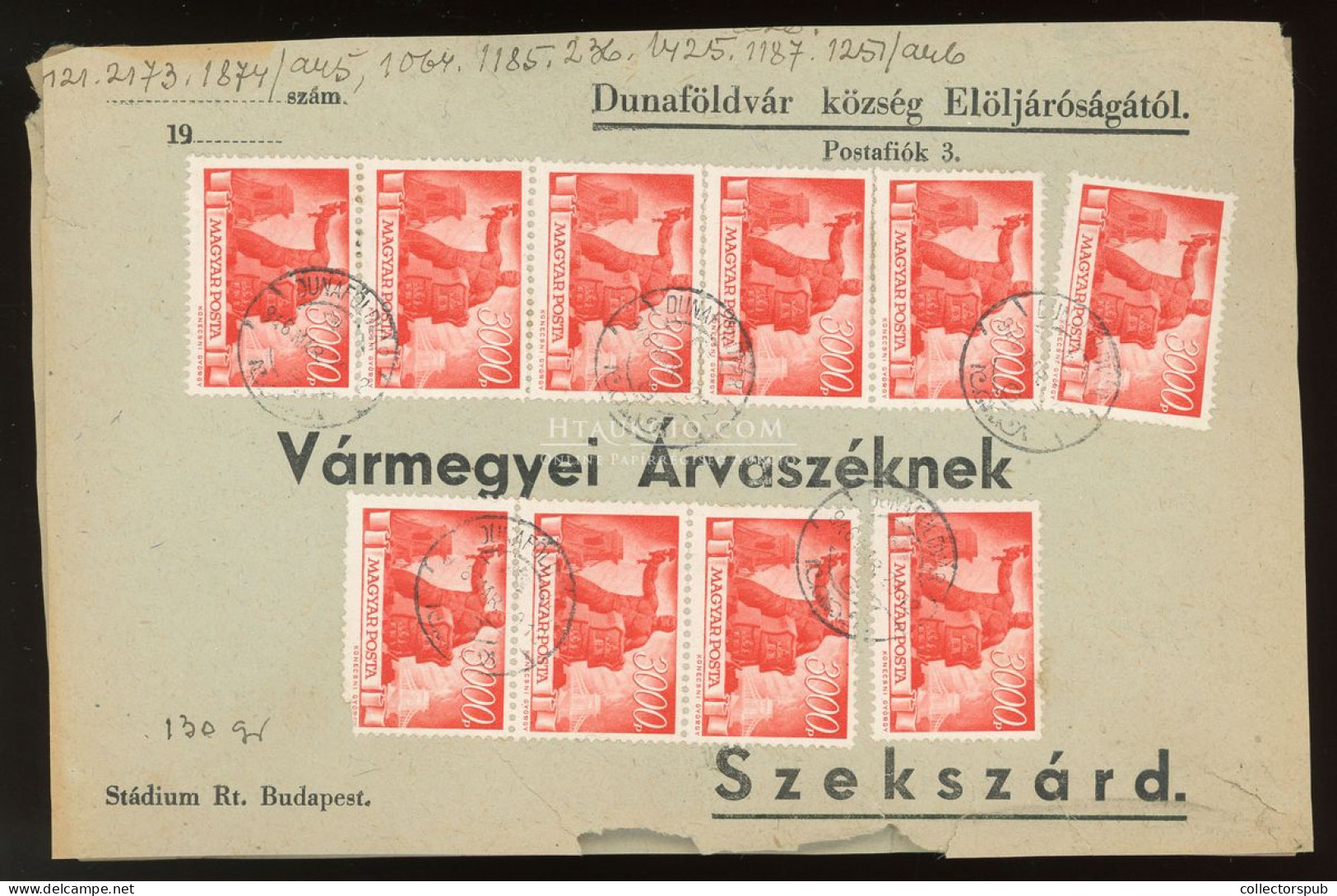 DUNAFÖLDVÁR 1946. Dekoratív Inflációs Levél Szekszárdra Küldve - Gebraucht