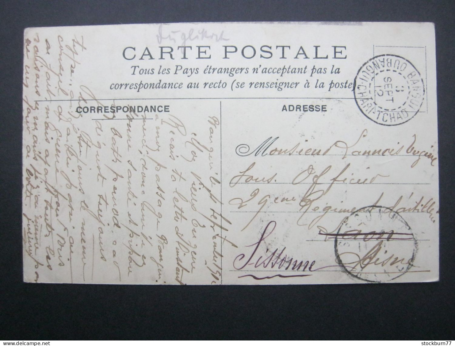 1912 , Carte Postale  De BANGUI - Cartas & Documentos