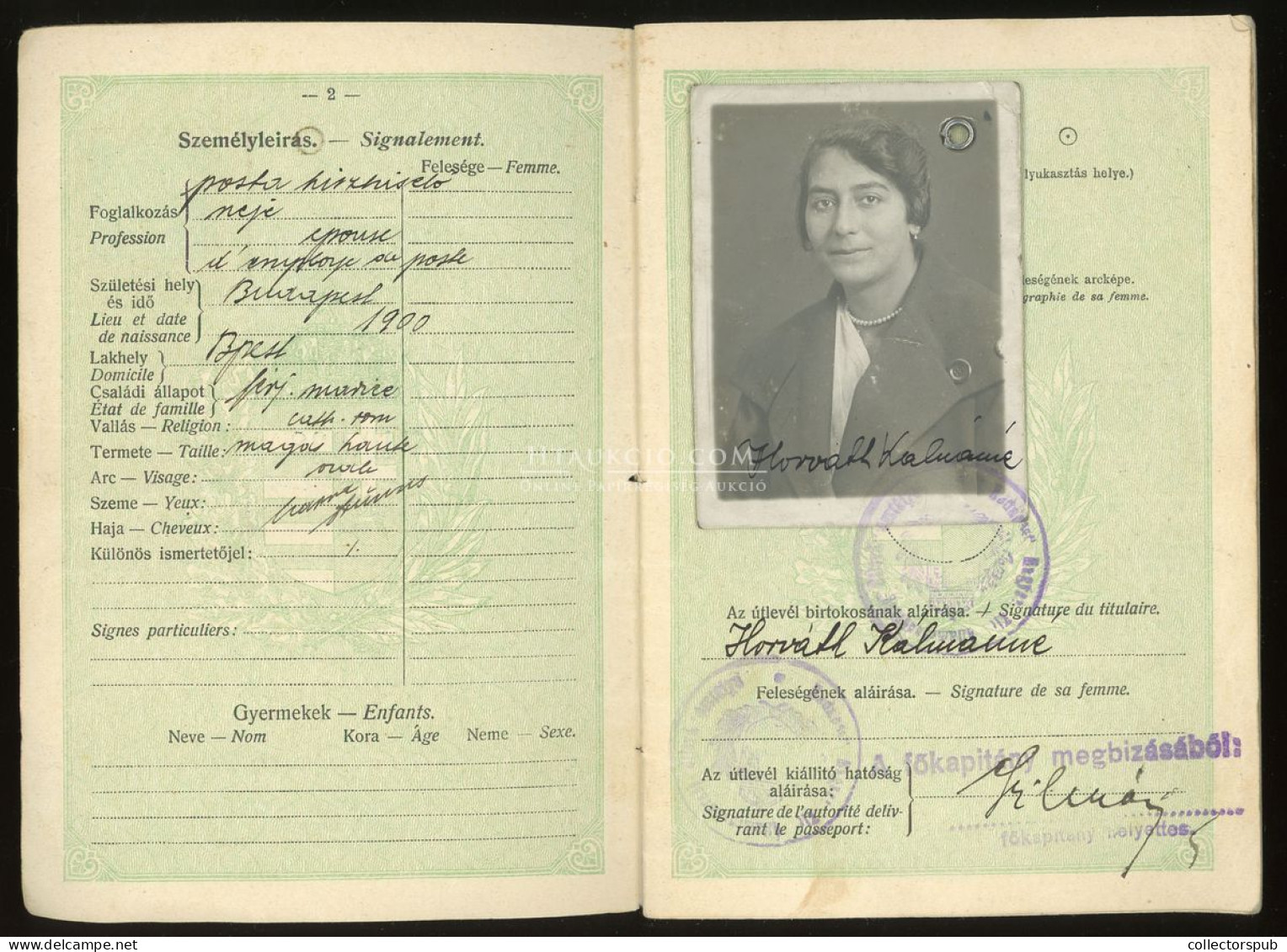 BUDAPEST 1927. Fényképes Útlevél Passport - Ohne Zuordnung