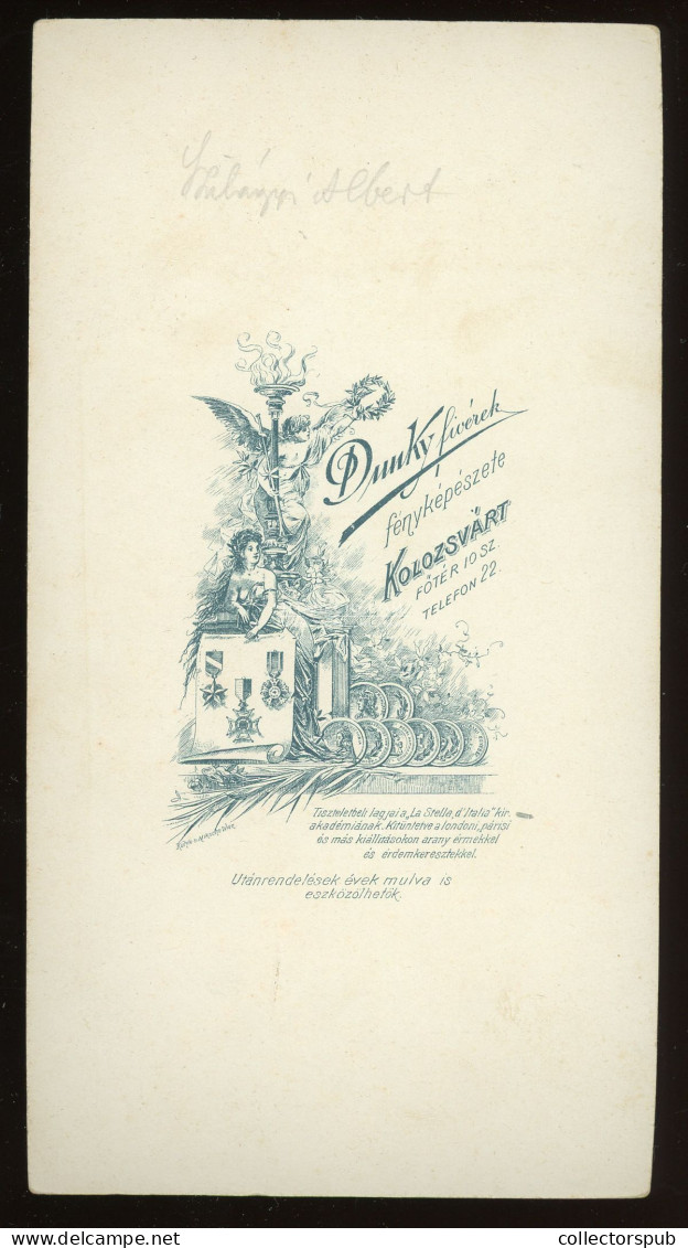 KOLOZSVÁR 1890. Ca. Dunky : Szilágyi Albert, Díszmagyarban, Szép Cabinet Fotó - Old (before 1900)