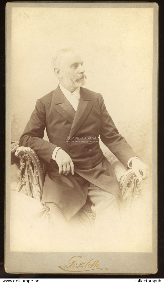 BUDAPEST 1895-1900. Ca. Goszleth : Zsilinszky Mihály  Belső Titkos Tanácsos, államtitkár, Tanár, Történész, Cabinet Fotó - Oud (voor 1900)