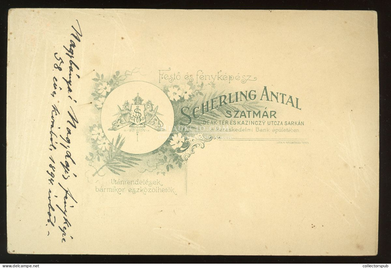 SZATMÁR 1894. Scherling : Nagybányai Nagy Lajos Cabinet Fotó - Anciennes (Av. 1900)