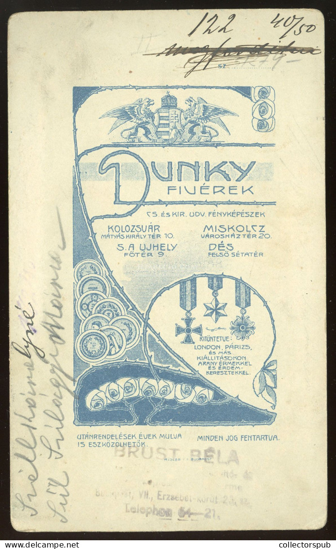 Dunky 1910. Ca. : Széll Károlynécabinet Fotó - Ancianas (antes De 1900)