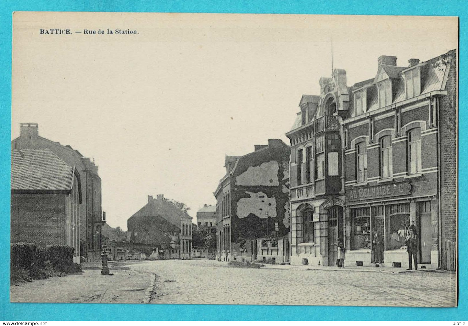 * Battice - Herve (Liège - La Wallonie) * (E. Desaix) Rue De La Station, AD. Delhaize, Magasin, Old, Rare - Herve