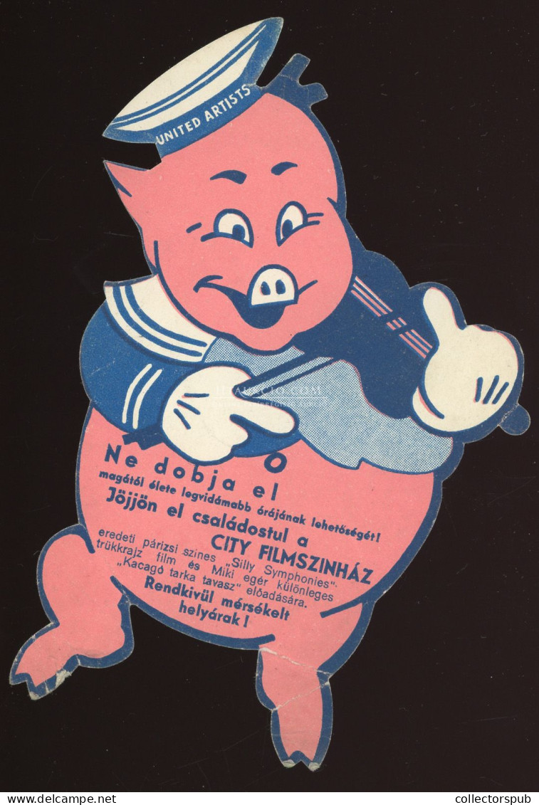 BUDAPEST 1930. Ca. City Filmszínház , Malacos Reklámkártya - Zonder Classificatie