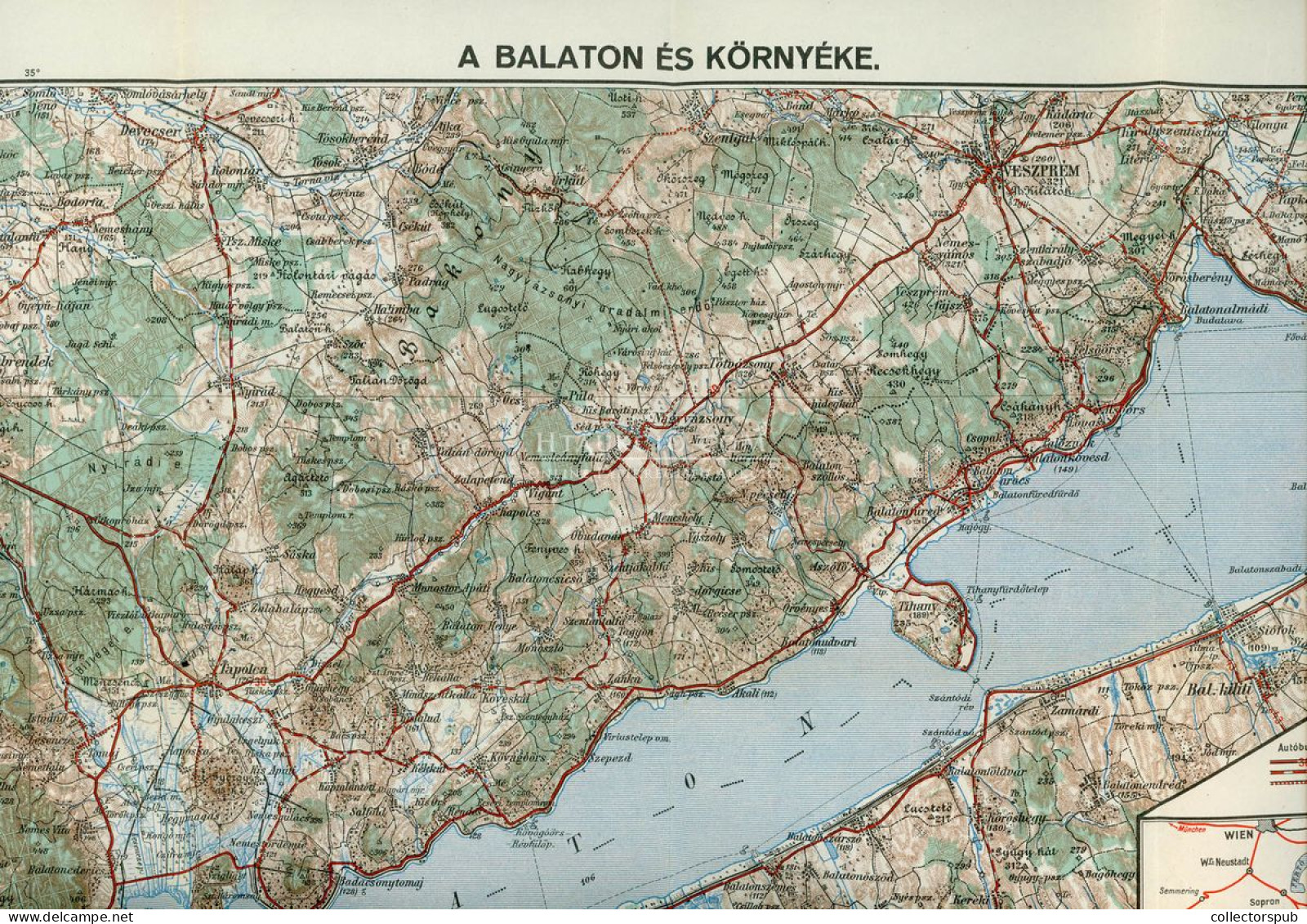 BALATON és Környéke, Régi Térkép 1930. Ca. 46*31 Cm  1930. Ca. - Zonder Classificatie