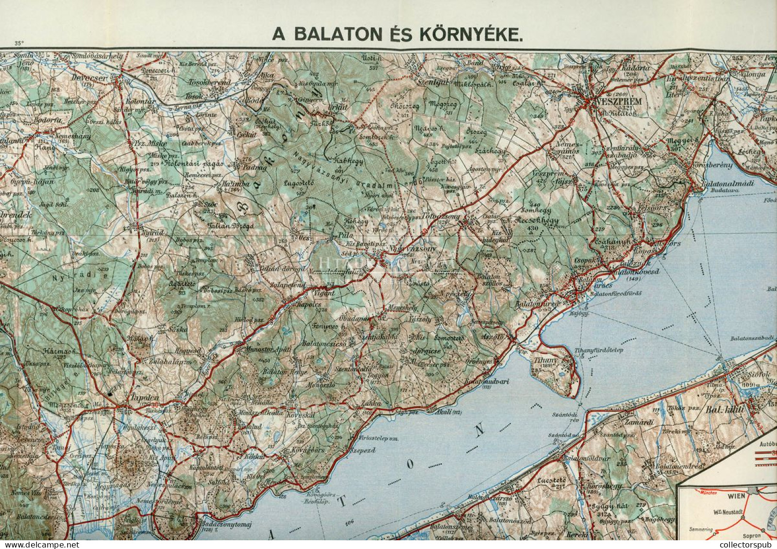 BALATON és Környéke, Régi Térkép 1930. Ca. 46*31 Cm  1930. Ca. - Sin Clasificación