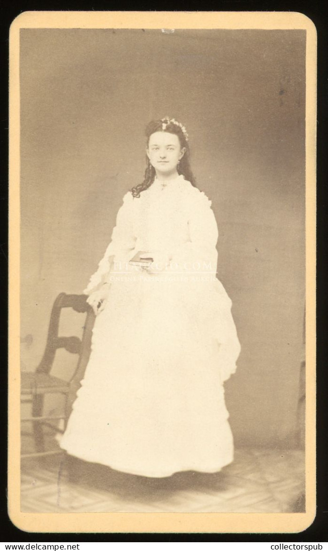 1865-70 Ca. Lány , Visit Fotó - Oud (voor 1900)