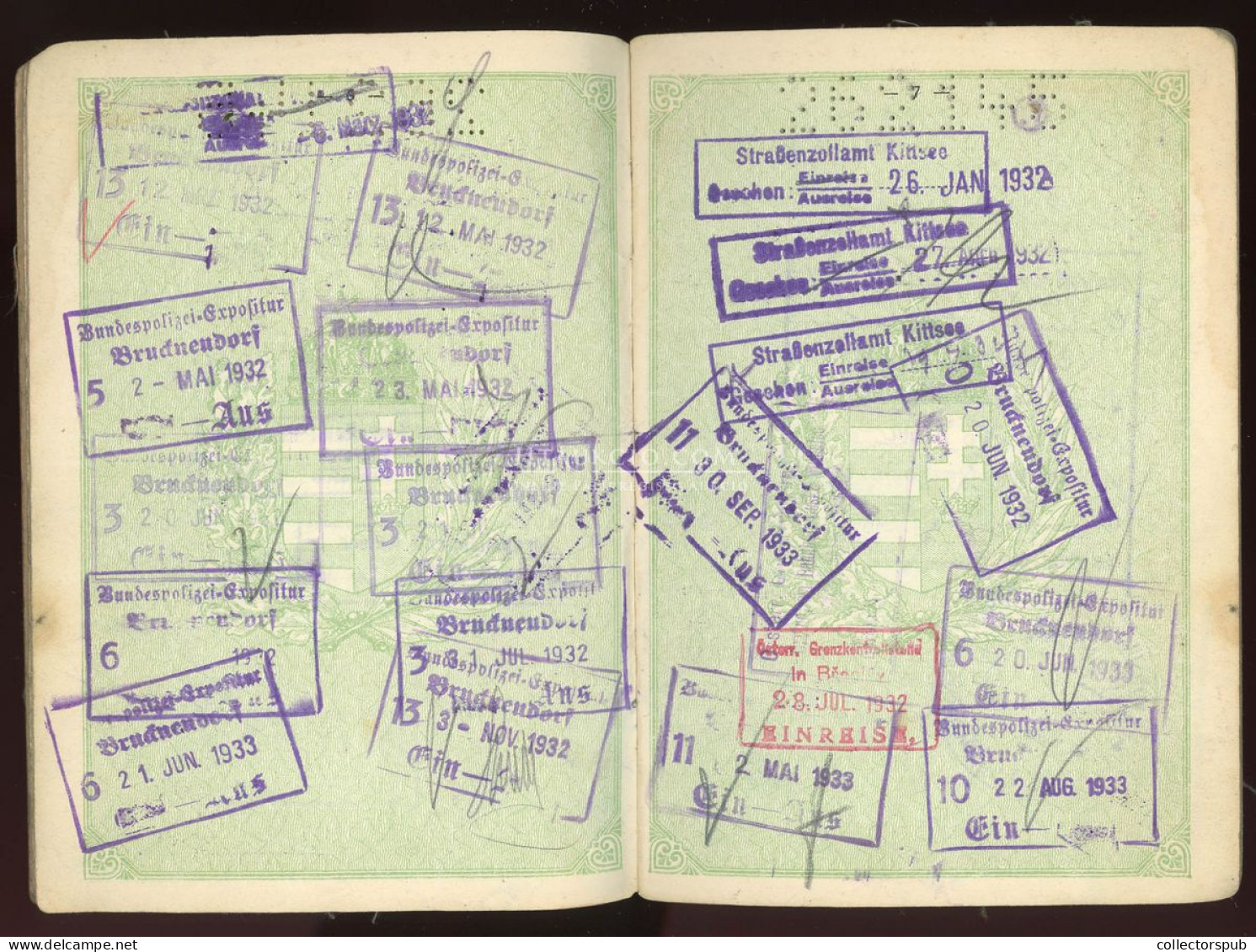 ÚTLEVÉL 1932.  Föld (Rosenfeld) Aurél újságíró, Fényképes útlevele 1937-ig Használva.passport - Sin Clasificación