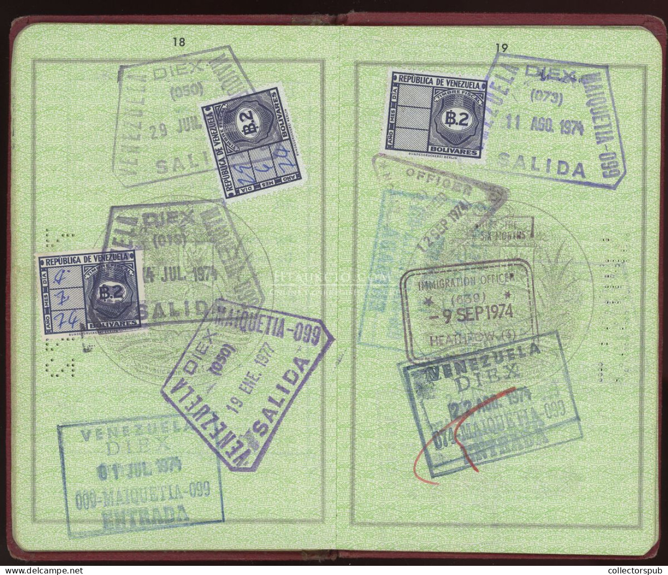 ÚTLEVÉL Fábry József Jazzdobos, Fotóriporter A LIFE Magazin Fotósa Venezuelai útlevele 1973. Passport - Sin Clasificación