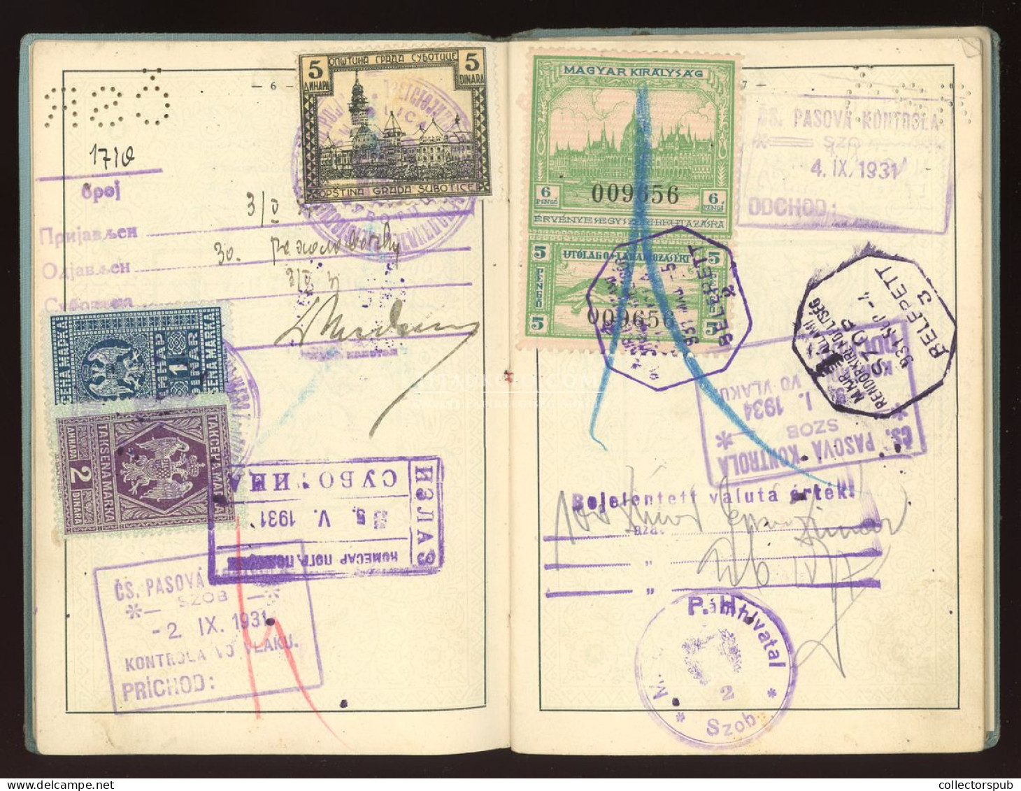 ÚTLEVÉL 1933. Csehszlovát útlevél, Magyar Személy Részére, Konzuli Illetékbélyegekkel, érdekes Darab! Passport - Unclassified