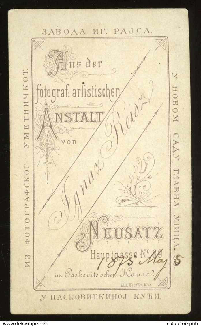 ÚJVIDÉK 1875. Reisz :  Hölgy , Visit Fotó - Oud (voor 1900)