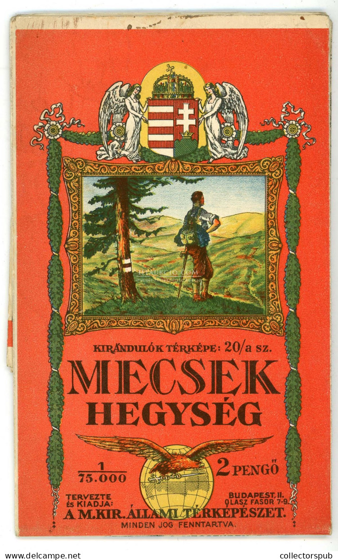 MECSEK HEGYSÉG , "Angyalos" Térkép 1930. Ca. - Ohne Zuordnung