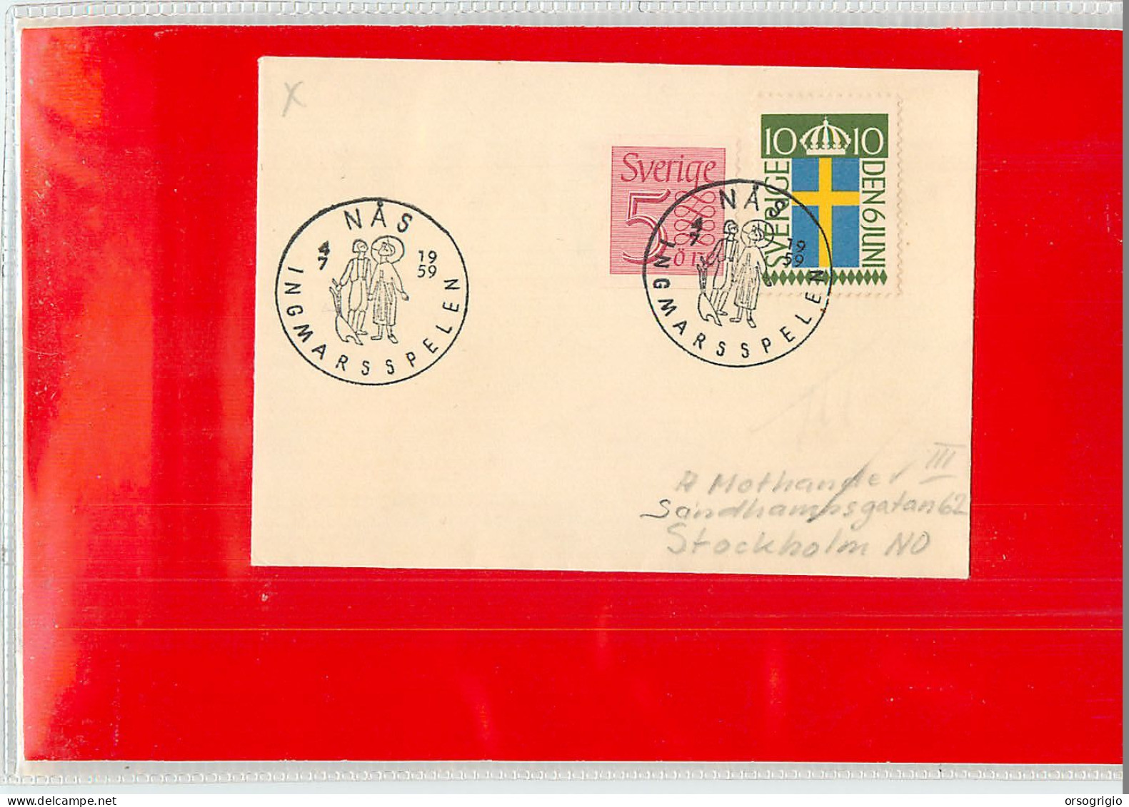 SVEZIA SVERIGE - NAS - INGMARSSPELEN 1959 - Lettres & Documents