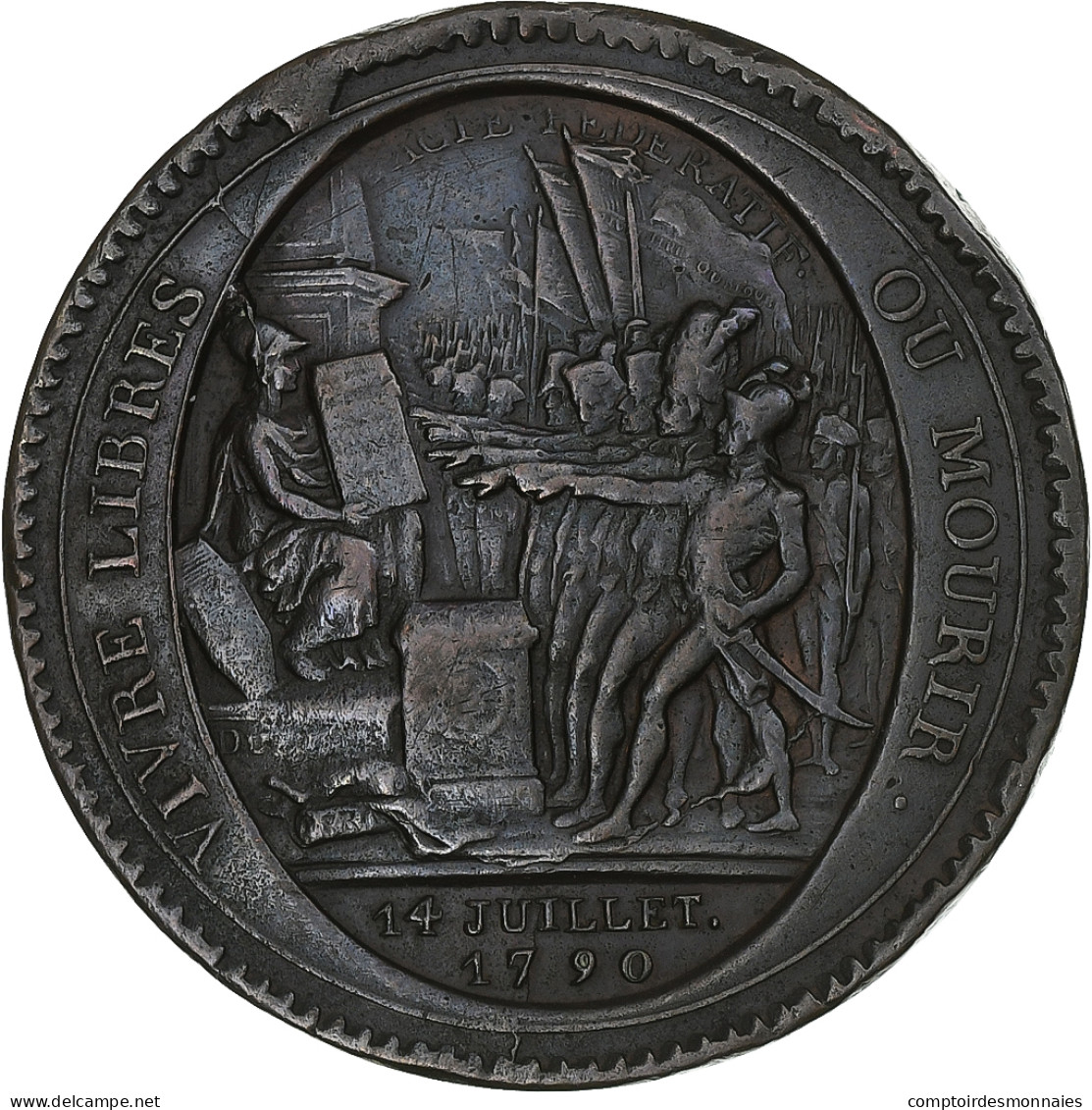 France, Monneron De 5 Sols, 1792, Bronze, TTB - Autres & Non Classés