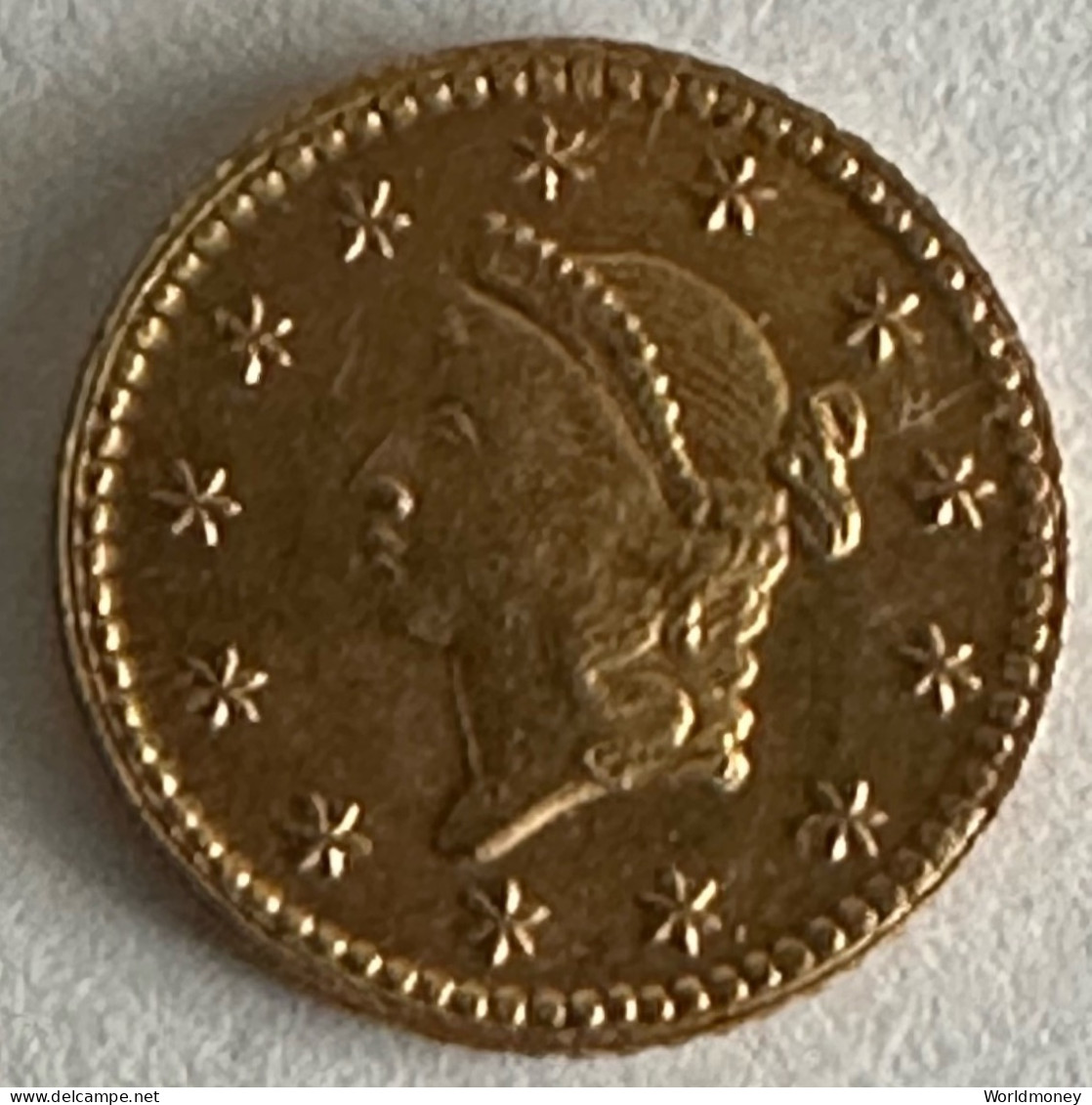 1 Dollar 1853 "Liberty Head" (Gold) - 1$, 3$, 4$