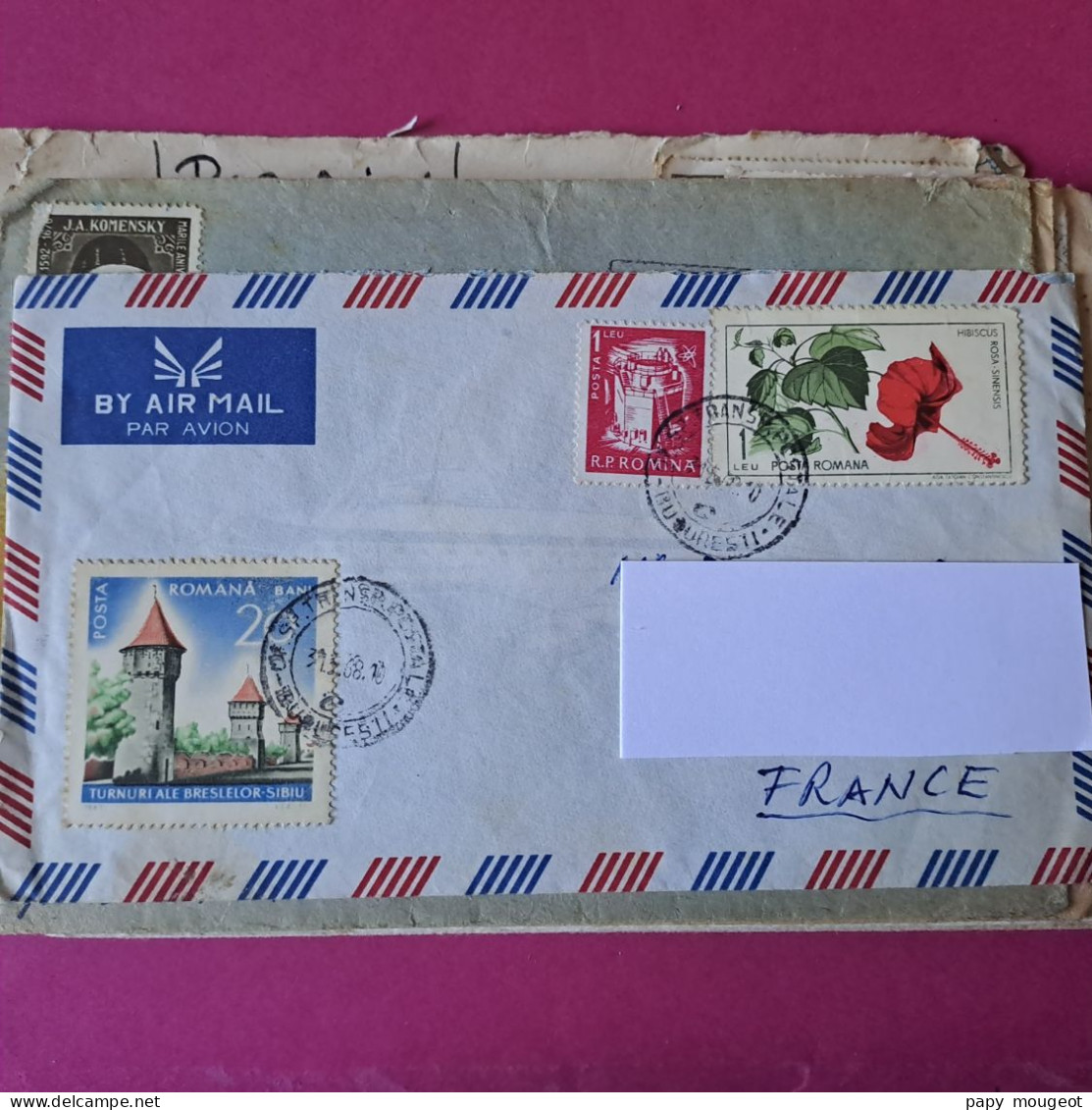13 Lettres La Majorité Par Avion De Bucarest  à La Même Famille Années 1964 - 1969 Une Partie Avec Correspondance - Lettres & Documents