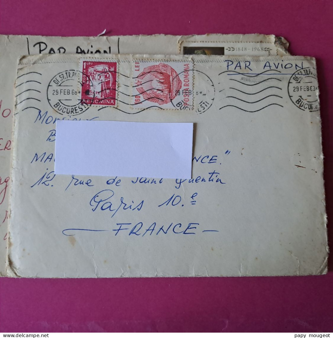 13 Lettres la majorité par avion de Bucarest  à la même famille années 1964 - 1969 une partie avec correspondance